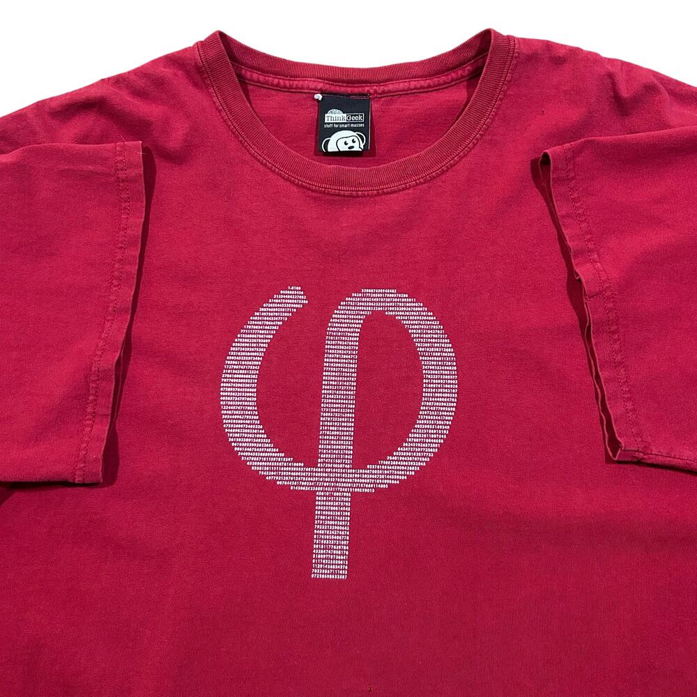 Vintage ThinkGeek Phi Golden Ratio Math Tee T-Shirt Mens Size 3XL Red Y2K